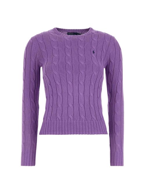 Maglione a trecce con logo Purple POLO RALPH LAUREN | 211891640028